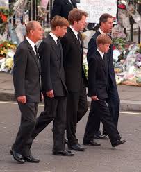 The Duke Of Edinburgh Prince William Earl Spencer Prince Harry And Prince Charles Attend The Funeral Of Princ Princess Diana Death Diana Death Diana Funeral