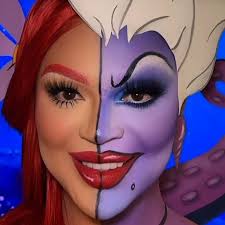 Makeup artist transforms into Little Mermaid and Ursula