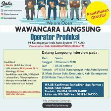 Gaji pt kias karanganyar : Lowongan Kerja Operator Produksi Pt Karanganyar Indo Auto System Kias Loker Swasta