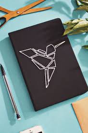Diy Origami Embroidered Book Cover Book Cover Diy Diy Notebook Cover Book Origami