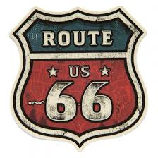 709 Route 66 Classic Road Sign Sticker With Map
