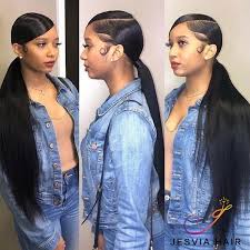 3 Bundles Deal Brazilian Hair Straight Jesvia Hair Hair Ponytail Styles Ponytail Styles Side Ponytail Hairstyles