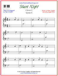 Simple Version Of Piano Sheet Music For Silent Night With Melody And Basic Accompaniment Free Printable Pdf Silent Night Sheet Music Sheet Music Piano Sheet