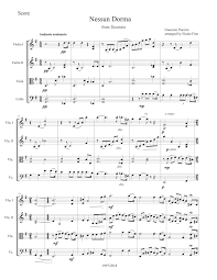 World europe italy nessun dorma. Elaine Fine S Thematic Catalog Transcription Nessun Dorma For String Quartet And For String Orchestra
