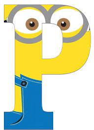 Typography Minion Alphabet Letter P Minion Birthday Banner Minions Birthday Theme Happy Birthday Minions
