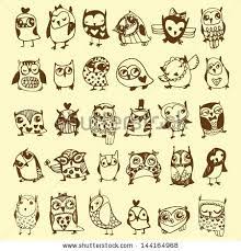 Owl Doodle Collection Hand Drawn Vector By Kite Kit Via Shutterstock Owl Doodle Doodles Doodle Art