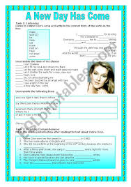 The album marked her first english studio. A New Day Has Come By Celine Dion Esl Worksheet By Jujuka