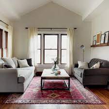 Prices for a grey couch can differ depending upon size, time period and other attributes — at 1stdibs, they begin at $113 and can go as high as $60,000, while the average can fetch as much. We Moved The Red Ruggable To The Gray Couch Seating Area And I M Very Living Room Decor Inspiration Living Room Decor Apartment Living Room Decor On A Budget