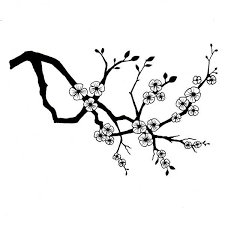 Black And White Silhouette Cherry Blossom Tree Drawing Lavinia Stamps Clear Stamp Cherry Blossom Cherry Blossom Branch Branch Drawing Lavinia Stamps