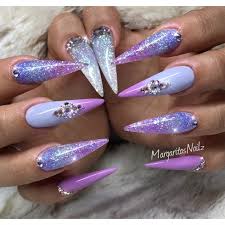 Great selection of stiletto nails at affordable prices! Stiletto Nails Purple Chrome New Expression Nails