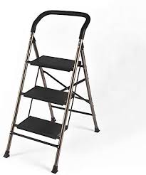 Its frame is 9 inches wide, providing you with the ideal height lift. Lycil Aluminum Step Ladder Folding Heavy Duty 3 Step Step Stool Lightweight Ladders With Handgrip Anti Slip And Wide Pedal For Step Stool Low Stool Small Stool
