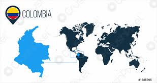 Click on the colombia to view it full screen. Colombia Mapa Situado En Un Mapa Del Mundo Con La Vector De Stock Crushpixel