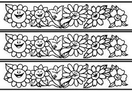Black And White Bulletin Boarder Spring Bulletin Board Happy Flowers Printable Border For Coloring Flower Printable Happy Flowers Spring Bulletin Boards