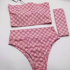 The Pink Designer Bikini With Headband Reworked Bathing Suits Bikini Design Bathing Suits Monokini