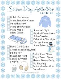 Now even *parents* can get psyched about a snow day. Printable Snow Day Activities Checklist For The Love Of Food