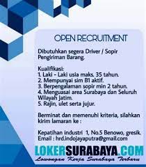Simak loker driver surabaya tanpa ijazah terupdate cute766 informasi alamat bank dari kanwil surabaya :. Loker Driver Bank Bri Surabaya 30th Sim A B1 Mengerti Mesin Ulet Pekerja Keras