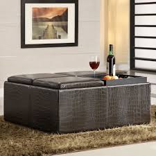 Large Black Ottoman In Square Shape For Contemporary Style Large Storage Ottoman Square Storage Ottoman Leather Storage Ottoman