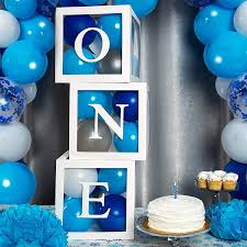 A cute fun idea you can send to any age or gender! 1st Birthday Decorations For Boy Girl White Transparent Balloon Boxes Nila Cards