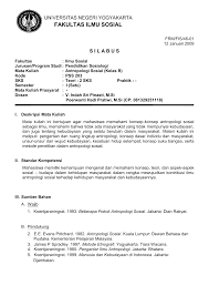 Silabus Antropologi Sosial