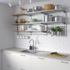 Kungsfors Storage Unit With Wall Grid Stainless Steel Ash Veneer Ikea Kleines Haus Kuchen Kuchenumbau Kuchenrenovierung