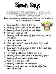Play Simon Says With Your Students To Assess Their Listening Skills This Is A Fun Activity For A Center If Y Active Listening Speech Therapy Games Simon Says