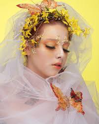 🦋𝒜𝓋𝒶𝓃𝓉-𝑔𝒶𝓇𝒹𝑒🦋 . . . Makeup by me @kaleighmaemua Modeled by  @sca_beauty_ Done @cinemamakeupschool @makeuphkp #makeup #editorial  #makeupartist #butterfly #pearls #gold #white #yellow #fairies #flowers  #tule #lashes #redhead #bluredlips ...