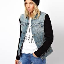 760 x 990 jpeg 517 кб. Chico S Jackets Coats Denim Jacket With Knit Sleeves Poshmark