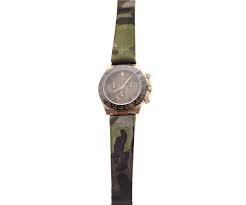 Camouflage Mimetic Suede Leather Strap For Rolex Daytona Watches 20mm By Visconti Milano