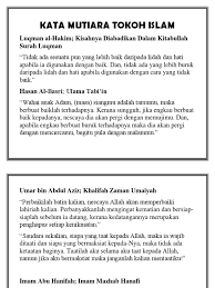 Banyak orang gagal dalam kehidupan, bukan karena kurangnya kemampuan, pengetahuan, atau. Kata Mutiara Tokoh Islam