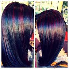 Subtle Red Highlights Hair Styles Oil Slick Hair Oil Slick Hair Color