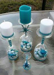 Last week i posted my diy sea shell candle craft and showed you how to make your own candles with sea shells and tea light candles. Hi Lovelies Just Wanted To Share Christmas Candle Holders I Made A Year Ago F Wine Glass Crafts Christmas Wine Glass Candle Holder Wine Glass Candle Holder