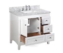 Buy unique bathroom vanities from nuform cabinetry. Abbey 36 Shaker Style Bathroom Vanity Cabinet With Carrara Marble Top Kitchenbathcollection