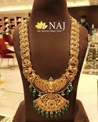 Nakshi Haram With Peacocks And Lakshmidevi By Anita Jain S Naj Jewellery L Nellore 22 Carat Gold Jewellery Bridal Gold Jewellery Antique Bridal Jewelry