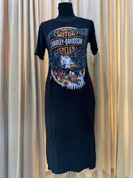 New Harley Davidson Slit Black Dress Fesyen Wanita Pakaian Wanita Gaun Rok Di Carousell