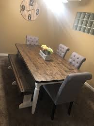 Elegant Farmhouse Dining Table Upholstered Chairs Diy Farmhouse Table And Bench With Uphol Dining Room Chairs Upholstered Farmhouse Dining Chairs Dining Chairs