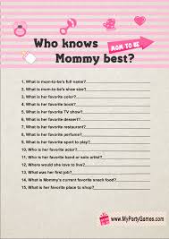 Who Knows Mommy Best Free Printable Baby Shower Game