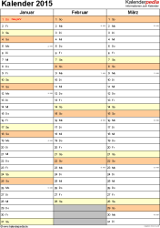 So erstellen sie die monatsblätter. Kalender 2015 In Excel Zum Ausdrucken 16 Vorlagen