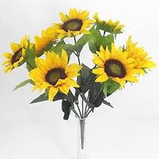 Heights, and flowering and branching habits. 41cm Artificial Silk Flowers Yellow Sunflower Bush Amazon Co Uk Home Kitchen
