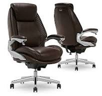 Serta® iComfort i6000 Ergonomic Bonded Leather High-Back Executive Chair,  Brown/Silver