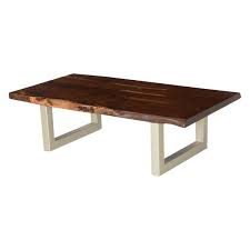 The protective coating is typically multiple applications of a natural clear ﬁnish. Modern Frontier Acacia Wood Iron 53 Live Edge Coffee Table