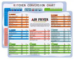 fridge magnets air fryer cooking times conversion chart