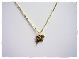 Gold Flying Pig Necklace