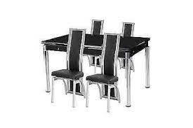 Apply for interest free finance at checkout, instant decision. Extendable Dining Table With 4 6 Or 8 Chairs Tempered Black Glass Modernique