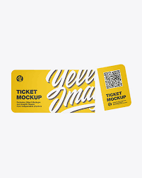 Download Ticket Mockup In Stationery Mockups On Yellow Images Object Mockups PSD Mockup Templates
