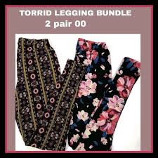Torrid 2 Pr Bundle Tribal Floral Leggings New