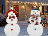 2PCS 2D Outdoor Snowman Christmas Decorations, 24" 28"H Light Up Christmas  Decor with 60 Warm White LED Lights, Lighted Holiday Displays for Yard ...