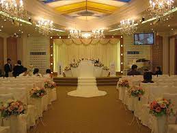 Beautiful Wedding Ceremony Decorations And Expressed By The Wedding Hall Decorations Wedding Planning Wedding Reception Hall Wedding Hall Marriage Hall