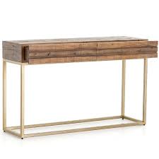 Tiller Brass Reclaimed Wood 2 Drawer Console Table In 2020 Console Table Reclaimed Wood Reclaimed Wood Console Table