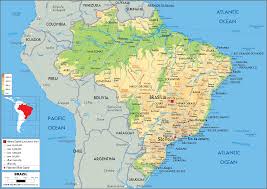Soccer, samba and the amazon. Brazil Map Physical Worldometer