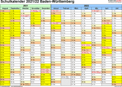 Übersicht über alle schulferien 2021. Schulkalender 2021 2022 Baden Wurttemberg Fur Pdf
